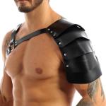 Men Body Chest Harness Belt Gothic Punk Leather Shoulder Armor Adjustable Bondage Strap Belt for Men Gay Fetish Sexy Party Bar Clubwear Halloween Masquerade Cosplay Costume
