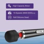 AEVEONE Wired Powerful Handheld Wand Massager, Strong Personal Vibration Massage for Sports Recovery, Back Muscle Aches, Whole Body Pain (Black)