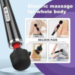AEVEONE Wired Powerful Handheld Wand Massager, Strong Personal Vibration Massage for Sports Recovery, Back Muscle Aches, Whole Body Pain (Black)