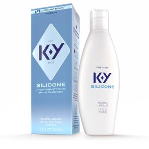 K-Y Silicone Lube, Premium Personal Lubricant, Silicone-Based Formula, Safe to Use with Condoms, for Men, Women and Couples, 4.5 Fl Oz
