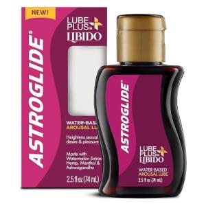 Astroglide Lube Plus Libido (2.5oz), Intimate Arousal Lube Heightens Desire and Sensitivity, Water Based Personal Lubricant, Enhances Pleasure for Women, Men, Couples, Travel Size (Packaging May Vary)