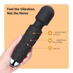 Tokomes Power Wand Massager, Wireless Waterproof USB Rechargeable Massage with 8 Powerful Speeds 20 Modes Vibration,Mini Frequency for Muscle Aches & Sports Recovery