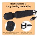 Tokomes Power Wand Massager, Wireless Waterproof USB Rechargeable Massage with 8 Powerful Speeds 20 Modes Vibration,Mini Frequency for Muscle Aches & Sports Recovery