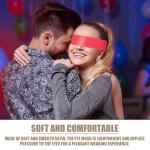 2 Pcs Satin Eye Mask for Sleeping - Silk Blindfold for Women & Men - Adults Couples Blindfold Scarf - Sleep Eye Cover for Travel Nap Meditation - Valentine Gift - 150cm/59inch (Black + Red)