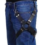 Punk Gothic Leg Harness, Leather Garter with Thigh Ring & Suspenders for Women Men, BDSM Cage Bondage Accessories, Fetish Gear for Costume Party Cosplay, Valentines Day Gifts for Her Him