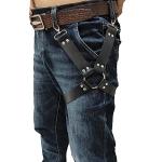 Punk Gothic Leg Harness, Leather Garter with Thigh Ring & Suspenders for Women Men, BDSM Cage Bondage Accessories, Fetish Gear for Costume Party Cosplay, Valentines Day Gifts for Her Him