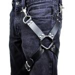 Punk Gothic Leg Harness, Leather Garter with Thigh Ring & Suspenders for Women Men, BDSM Cage Bondage Accessories, Fetish Gear for Costume Party Cosplay, Valentines Day Gifts for Her Him
