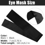 Eychei 2 Pcs Satin Eye Mask for Sleeping, Black and Black Blindfold Silk Sleep Mask, Soft Comfortable Adjustable Blackout Eye Cover V-Shaped Satin Sleep Masks for Women, Men (160 cm/6.3 inch)