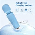 LUMIO Body Back Relaxation Massager - Mini - Travel - 9 Speeds 19 Modes - for Back - Foot - Arm Muscle Relaxation (Blue) (Blue)