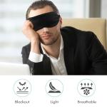 2 PCS Black Satin Sleep Masks, Adjustable Silk Eye Mask for Sleeping, Blind Folds Soft Breathable Blindfold for Adults Couples Play Party Games Airplane Travel Essentials Eye Covers Patches Night Mask
