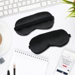 2 PCS Black Satin Sleep Masks, Adjustable Silk Eye Mask for Sleeping, Blind Folds Soft Breathable Blindfold for Adults Couples Play Party Games Airplane Travel Essentials Eye Covers Patches Night Mask