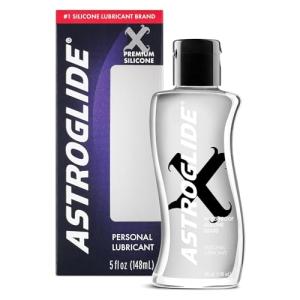 Astroglide Silicone Lube (5oz), X Premium Personal Lubricant for Vaginal and Anal Sex, Silky Lube, Waterproof for Water Play