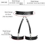 PRIOUTZ Women Punk Belts PU Leather Body Chain Waist Belt BDSM Lingerie Bondage Bodysuit Goth Harness Lingerie (Black)
