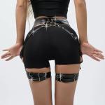 PRIOUTZ Women Punk Belts PU Leather Body Chain Waist Belt BDSM Lingerie Bondage Bodysuit Goth Harness Lingerie (Black)
