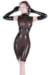 AiCc stylists Latex Catsuit Rubber Gummi Waist Trims Sexy Elegant Dress Tights Wear Club (Black Belt, XL)