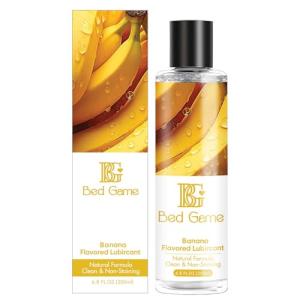 BED GAME Water-Based Banana Flavored Lubricant Personal Lube for Men, Women, and Couples, Massage Gel PH Balanced Massage Oil with Non-Sticky Natural Travel Sized Lube - 6.8 Fl Oz