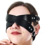 Nicute Leather Masquerade Mask Black Gothic Halloween Eye Mask Cover Eyes Costume Accessory (Black)