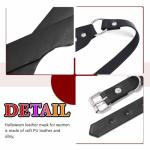 Nicute Leather Masquerade Mask Black Gothic Halloween Eye Mask Cover Eyes Costume Accessory (Black)