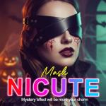 Nicute Leather Masquerade Mask Black Gothic Halloween Eye Mask Cover Eyes Costume Accessory (Black)