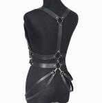Women's Goth Waist Belt Punk Harness Shoulder Belt Sexy Chest Chain Belts Exotic Black Corset Adjustable PU Leather Body Chain Cosplay Costume Nightclub Bar Party Masquerade Fetish Clubwear
