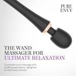 Pure Envy Joystick Powerful Wand Vibrator - 5 Vibration Modes & 3 Speeds, Ultra-Quiet Rechargeable Waterproof Silicone Wand Massager for Adults – Premium Magic Wand Sex Toy for Women & Men, Black