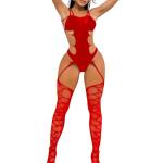 Famstar Sexy Lingerie For Women Naughty Sparkle Rhinestone Fishnet Lingerie Set Teddy Erotic Mesh Rave Outfit