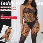 Famstar Sexy Lingerie for Women Naughty Fishnet Bodysuit Lingerie Set Outfits Erotic Mesh Sheer Teddy