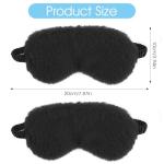 2 Pcs Black Plush Eye Mask Soft Sleeping Blindfold Eye Cover Comfortable Furry Faux Fur Sleeping Mask Satin Nap Night Eyeshade Cover for Women Men Gift