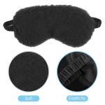 2 Pcs Black Plush Eye Mask Soft Sleeping Blindfold Eye Cover Comfortable Furry Faux Fur Sleeping Mask Satin Nap Night Eyeshade Cover for Women Men Gift