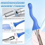Enema Anal Douches for Men Women - Enema Bulb with Bendable Silicone Nozzles for Men Women Colon Cleanse, Anti Backflow Shower Douche Enema Kit with Lube, Anal Cleansing Feminine Care Douche Bottles