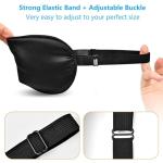 Sleep Mask Eye Mask Silk Sleeping Blindfold for Snoring Night Daytime Rest, Adjustable Shade Cover Block Out Light Blackout Elastic Soft Smooth Comfort Washable for Travel Yoga Nap (Black)
