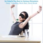 Sleep Mask Eye Mask Silk Sleeping Blindfold for Snoring Night Daytime Rest, Adjustable Shade Cover Block Out Light Blackout Elastic Soft Smooth Comfort Washable for Travel Yoga Nap (Black)