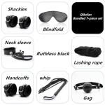 10 Pcs BDSM Bondage kit Restraint Set for Sex,Adult Toys for Couples Sex Toys BDSM Toys Restraint Kit Sex Things for Kinky Couples Sex kit Bondage Gear & Accessories for Couples Sweater q1d3 (Black1)
