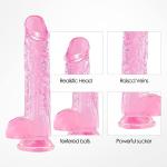 Thrusting Diodes for Her, Adult Toys for Women Realistic Silicone Dick with Strong Suction Cup for Hands Free Thrusting Play 1T8S