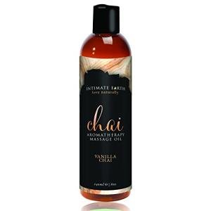 Intimate Earth Chai Aromatherapy Massage Oil Vanilla Chai, 4 Ounce