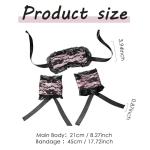 FRESHME Blindfold Sleep Mask and Hand Ties - 3 Pcs Pink Black Cute Comfortable Lace Blackout Sleeping Eye Mask Cover Blind Folds for Couples Women, Lovely Valentines Day Gift for Her Girlfriend Wife