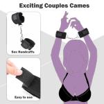 GAOLUWAN Bdsm Sex Bed Bondage Restraints Kit Toys Sex Ties for Ankles and Wrists Bar Fuzzy Hand Cuff Set Handcuffs for Adults Grownups Bedroom Bondage Gear & Accessories Bondaged Bed Tie Downs Sweater