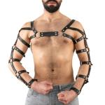 Men's Body Chest Harness Belt Adjustable PU Leather Punk Arms Chest Harness Bondage Strap, BDSM Cosplay Costume Bar Nightclub Party Club Masquerade Fetish Clubwear
