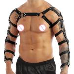 Men's Body Chest Harness Belt Adjustable PU Leather Punk Arms Chest Harness Bondage Strap, BDSM Cosplay Costume Bar Nightclub Party Club Masquerade Fetish Clubwear