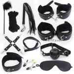 10 Pcs BDSM Bondage Restraints for Adult Toys, Bondage Gear and Accessories Sex Toys for Women and Couples Sweater v6y7 (Black)