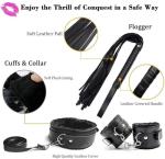 10 Pcs BDSM Bondage Restraints for Adult Toys, Bondage Gear and Accessories Sex Toys for Women and Couples Sweater v6y7 (Black)