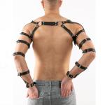 Men's Body Chest Harness Belt Adjustable PU Leather Punk Arms Chest Harness Bondage Strap, BDSM Cosplay Costume Bar Nightclub Party Club Masquerade Fetish Clubwear