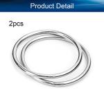 Yinpecly 201 Stainless Steel O Ring 2.36" OD 0.16" Thickness Strapping Welded Round Rings for Crafts Decoration Design Leashes Hardware 2pcs