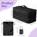 OVECIOPO Lockable Sex Toy Storage Bag Lockable Sex Toy Box with Dual Combination Locks & 2 Black Drawstring Bags (13.4 x 5.51 x 6.3 in) - Discreet & Secure Storage for Dildos, Sex Toys & More