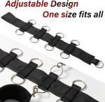 Neck to Wrist Behind Back Restraints Kit for Adults - Adjustable Soft Bondage Gear with Thigh & Wrist Cuffs, Legs Spreaders Bar, Sex Restraints Straps - Safe BDSM Accessories for Couples Sweater M4