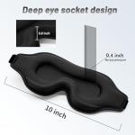 Sleep Eye Mask for Side Sleeper, Lash Extensions 3D Contoured Cup Sleeping Mask for Men Women, Travel Blackout Night Blindfold Eye Shade Cover with Adjustable Strap (Black-Side Sleeper)