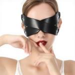 Women Sexy PU Leather Eye Mask Leather Half Face Masquerade Mask Halloween Couples Cosplay Play BDSM Bondage Blindfold Valentine's Day Accessories