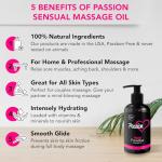 Passion Sensual Massage Oil for Date Night | 100% Natural Body Oil for Couples with Jojoba & Almond | Aromatherapy & Relaxing Massage Therapy | Valentines Day Gifts for Her | Tropical Paradise Scent