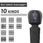 KINGWAND Handheld Personal Mini Massager Tool– Waterproof, USB Rechargeable, 10 Vibration - Perfect on Back Legs Hand Pains and Sports Recovery(Black)