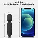 KINGWAND Handheld Personal Mini Massager Tool– Waterproof, USB Rechargeable, 10 Vibration - Perfect on Back Legs Hand Pains and Sports Recovery(Black)